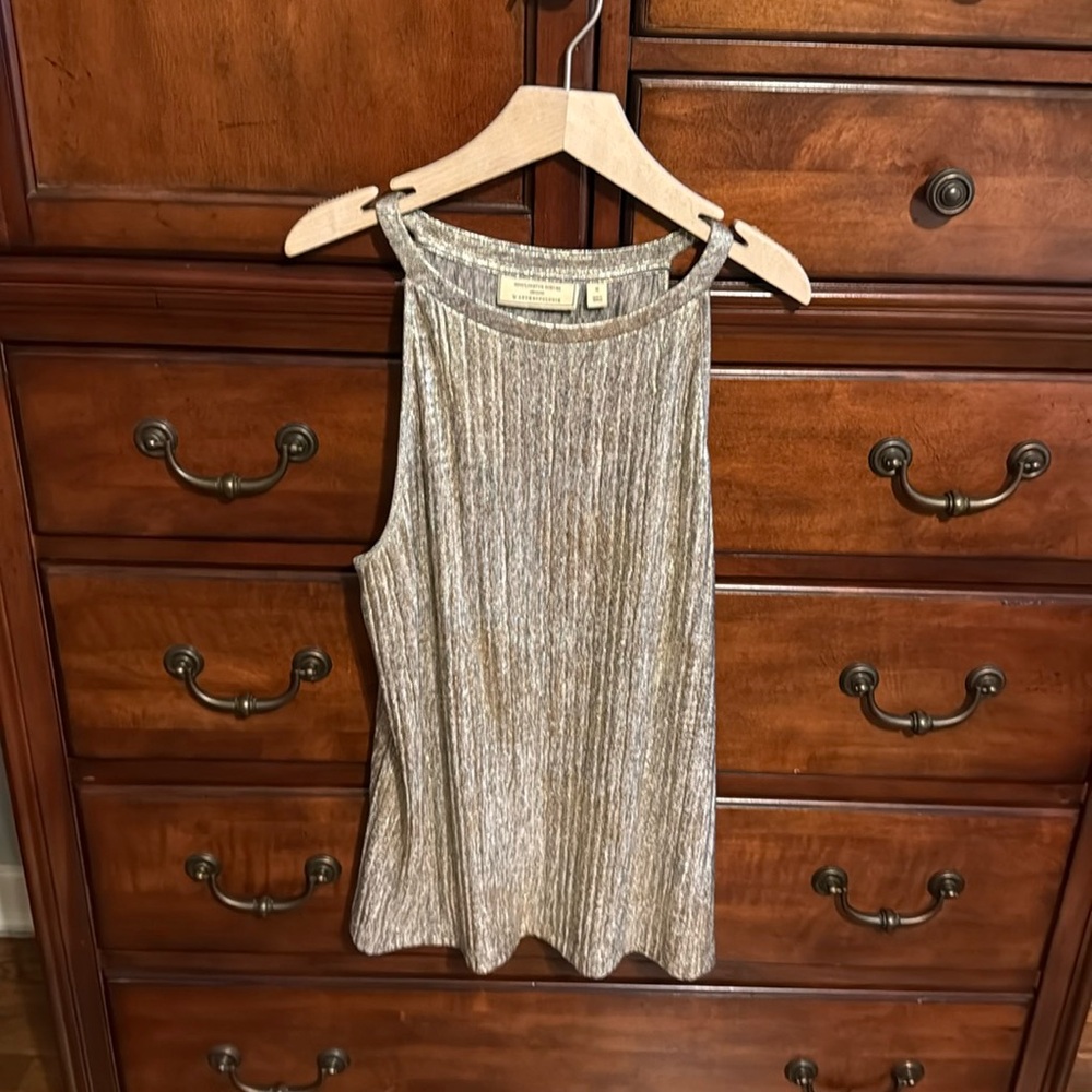 Anthropology gold sleeveless top